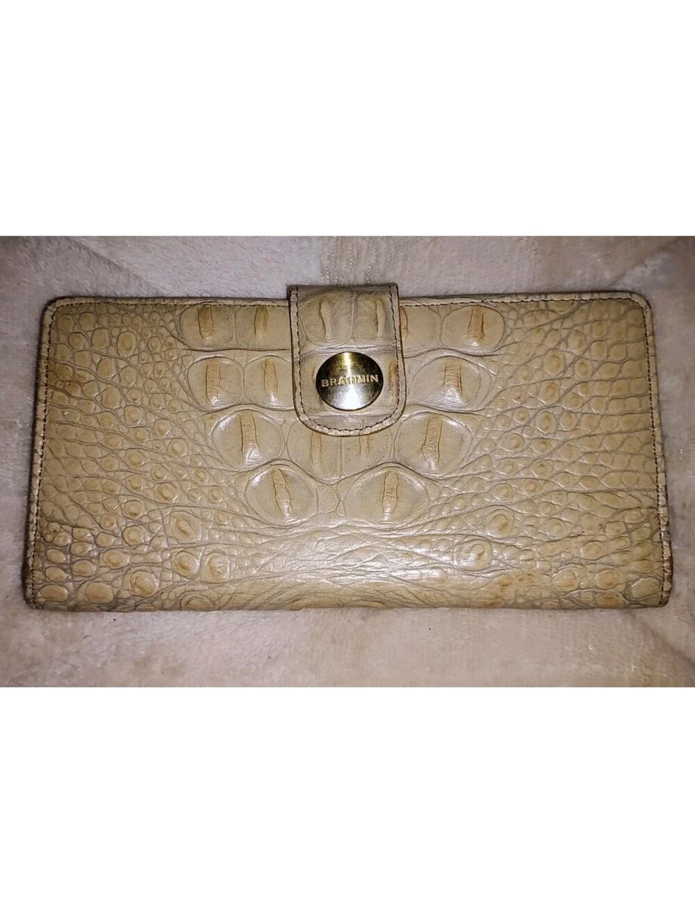 Brahmin Ady Wallet Pecan/ Driftwood Melbourne Col Crocodile Embossed Leather